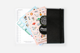 elite black mid-year weekly planner back pocket