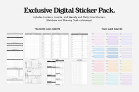 digital tracker and time blocking stickers