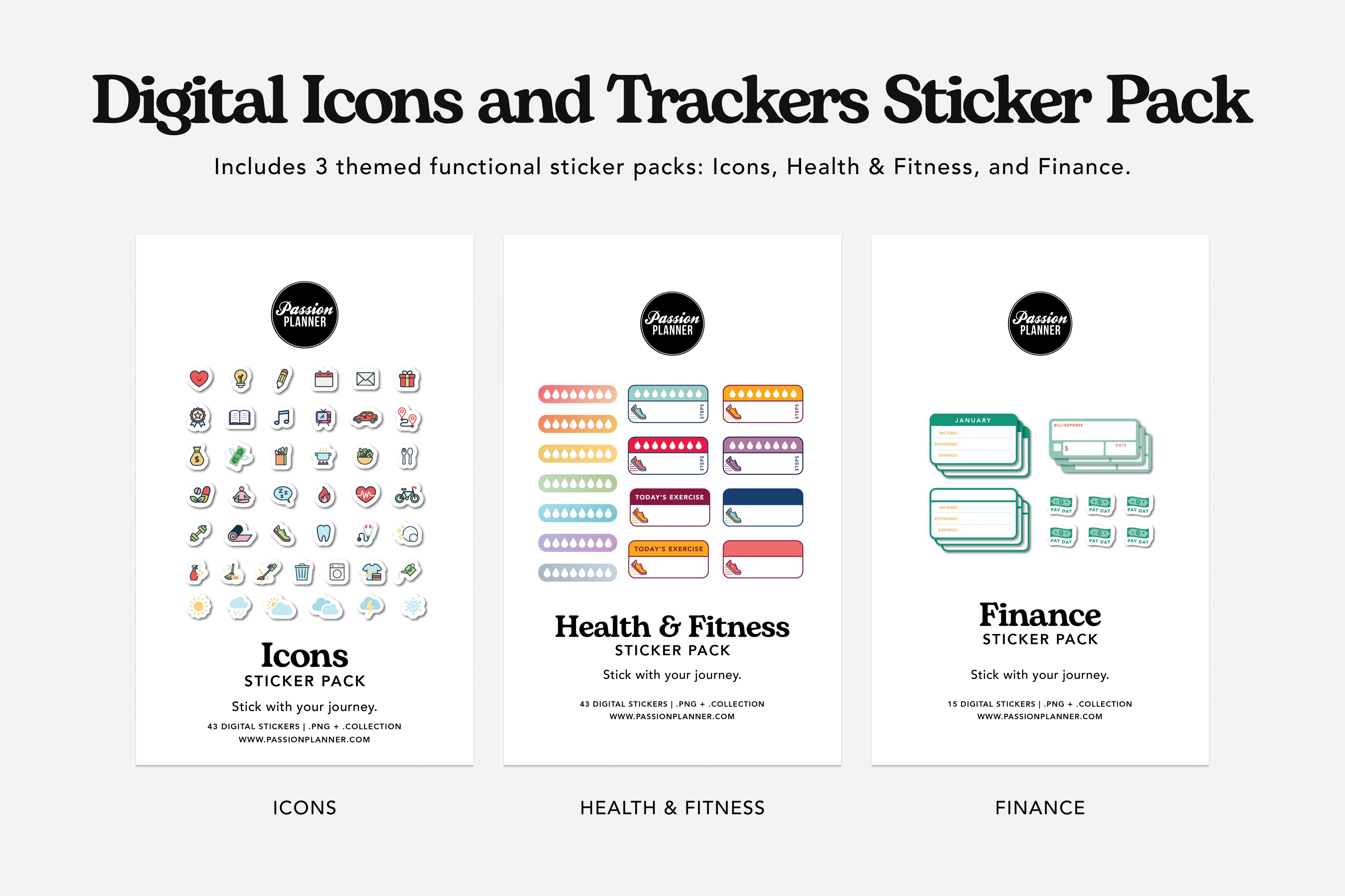 digital icons and trackers sticker pack