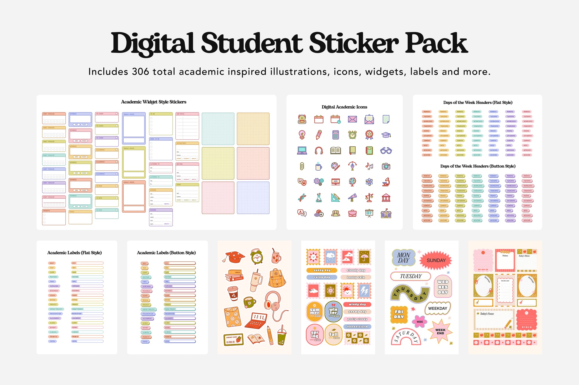 digital student sticker pack