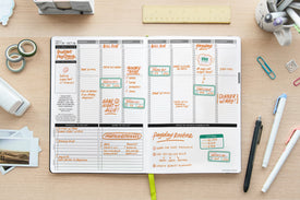 weekly planner with finance stickers