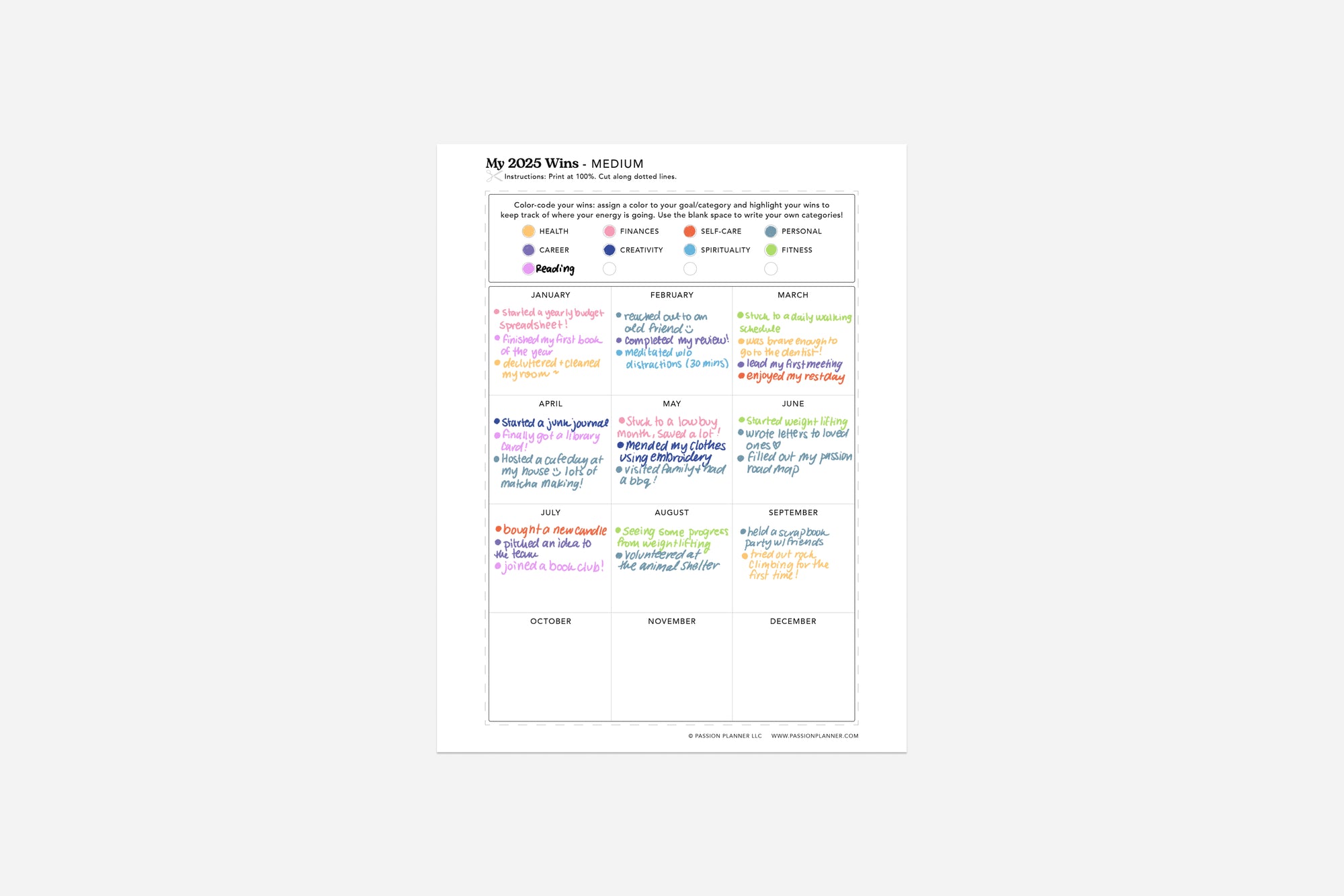 my 2025 wins template