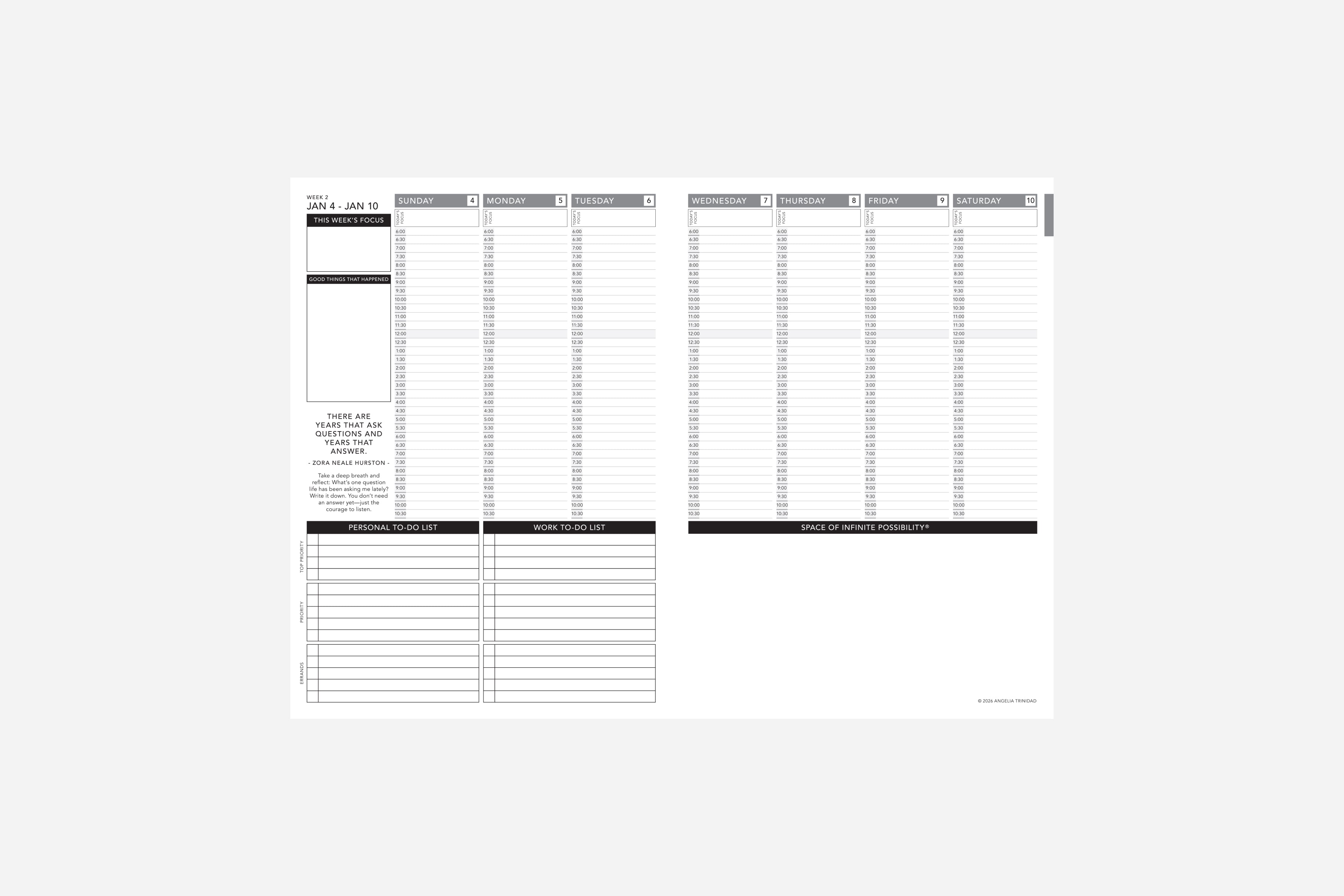 Weekly 2026 Planner PDF Free Printable Passion Planner Free Download 2026 Annual Weekly Layout Blank Product Photo 