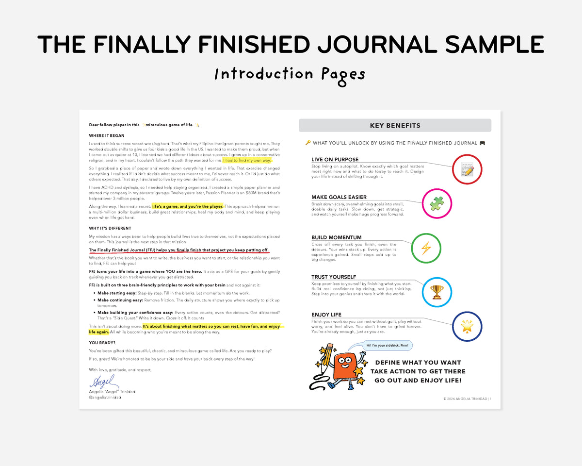 The Finally Finished Journal Sample | Free Printable – Passion Planner