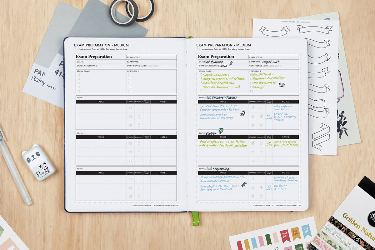 Exam Preparation Pdf Free Printable Passion Planner