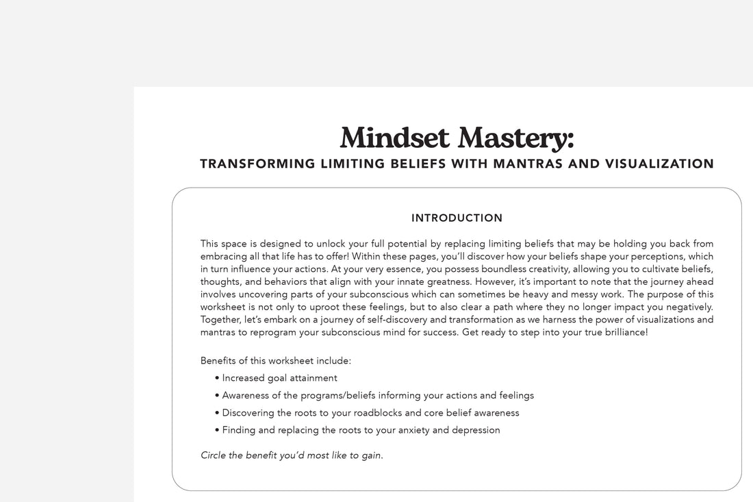 mindset mastery worksheet