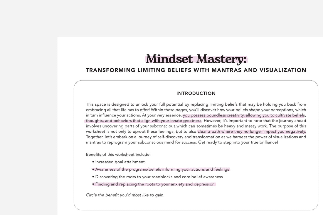 transforming limiting beliefs worksheet