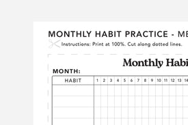 monthly habit practice closeup