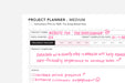 free project planner printable close up