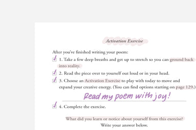 poetry journal activation exercise filled