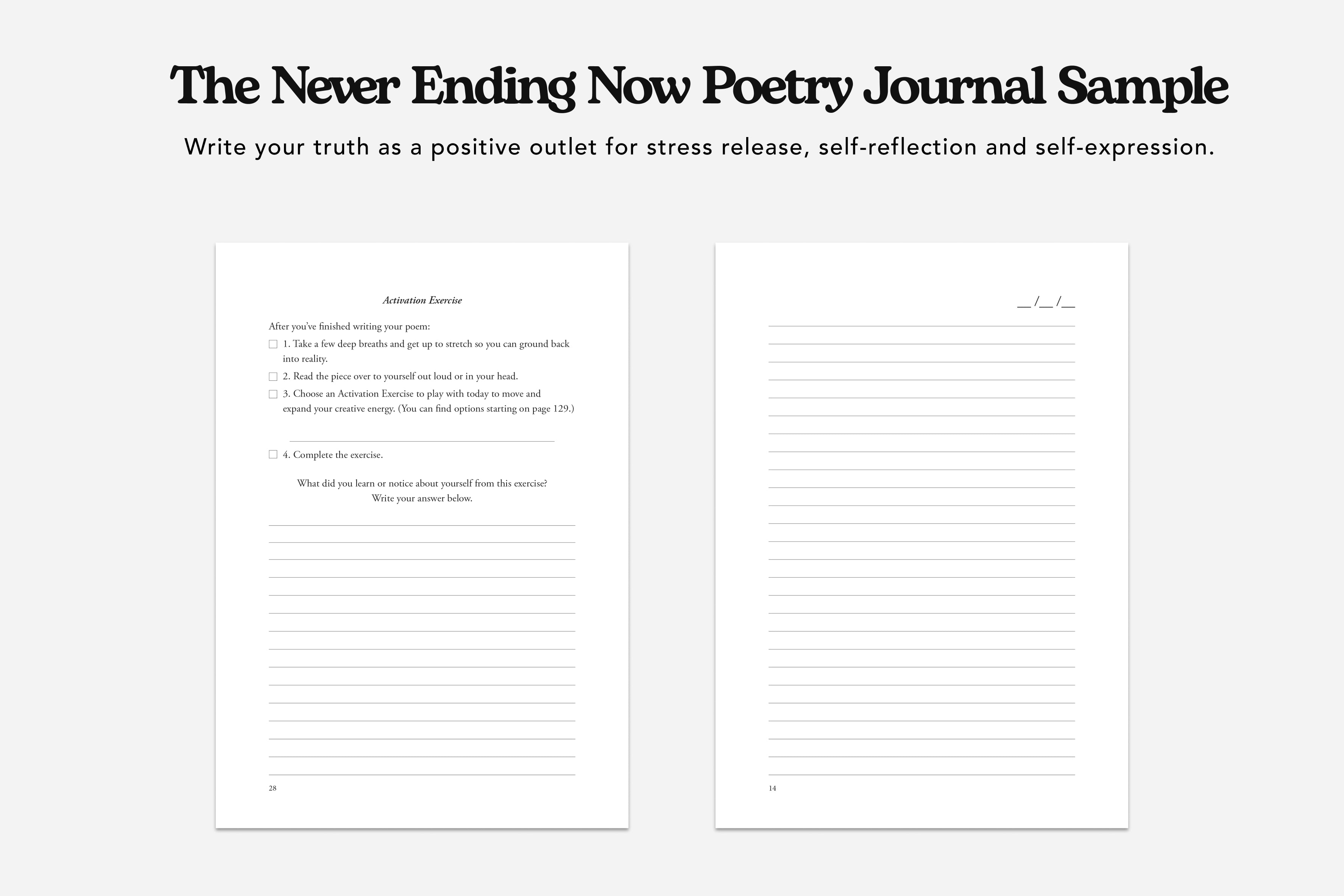 The Never Ending Now Poetry Journal Sample | Free Printable