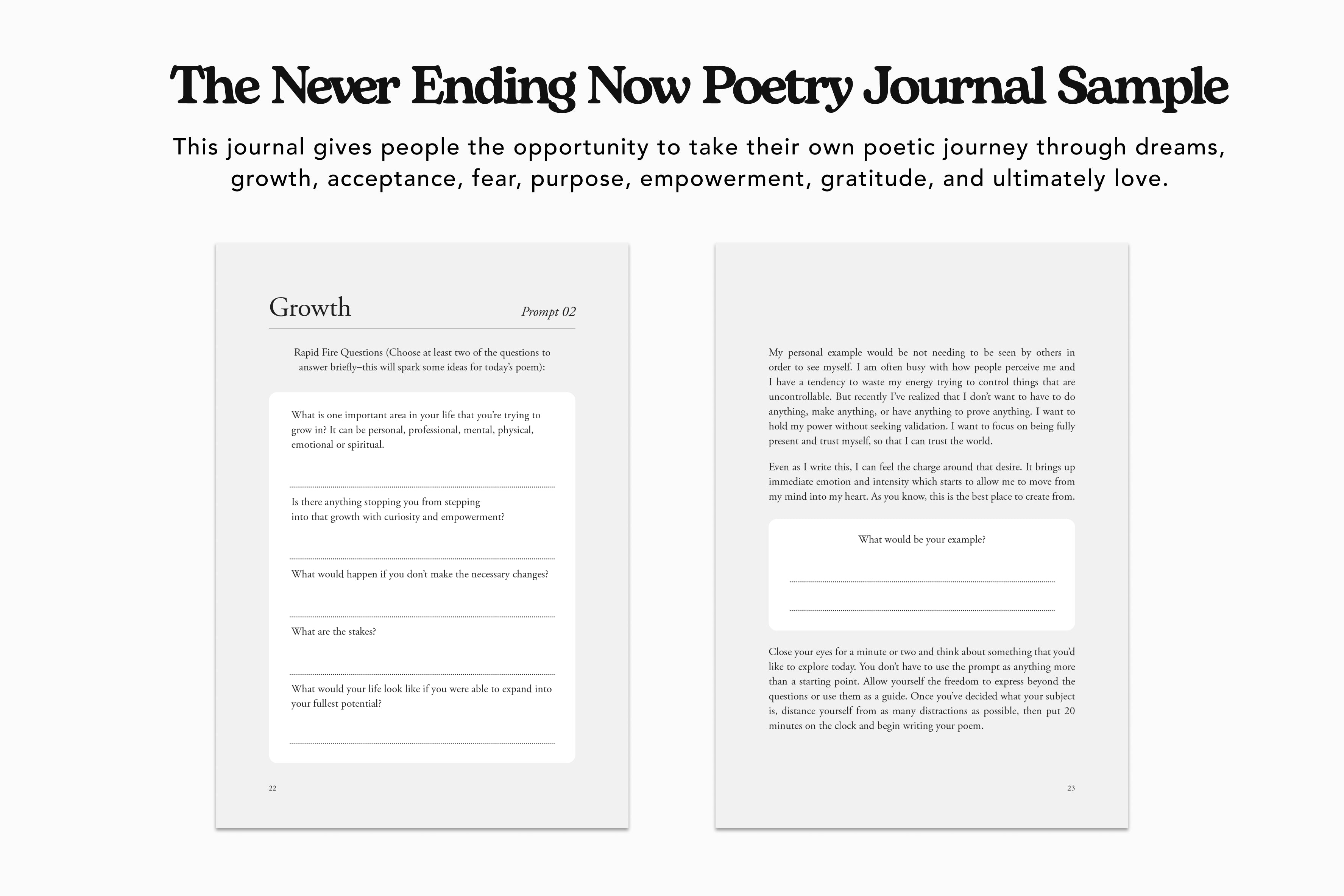 The Never Ending Now Poetry Journal Sample | Free Printable — Passion Planner