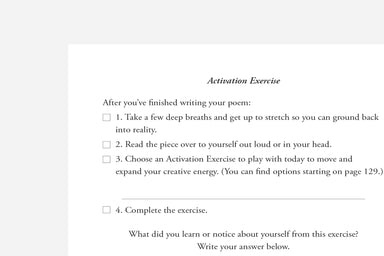 poetry journal activation exercise