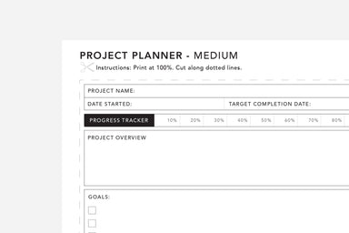 free project planner printable