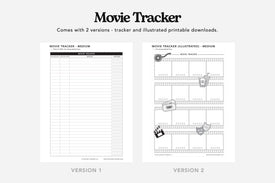 Movie, TV Show, Music, and Podcast Tracker PDFs
