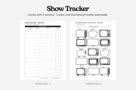 Movie, TV Show, Music, and Podcast Tracker PDFs
