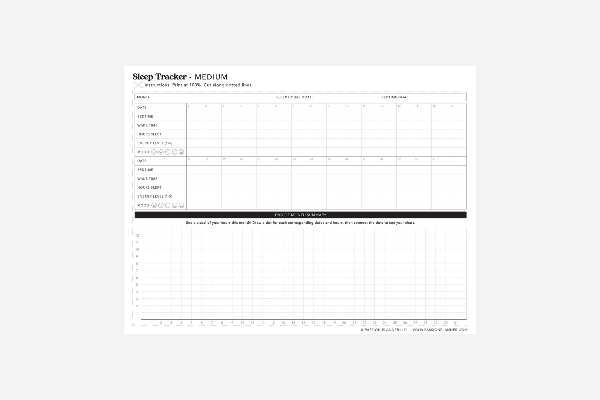 sleep tracker free printable pdf