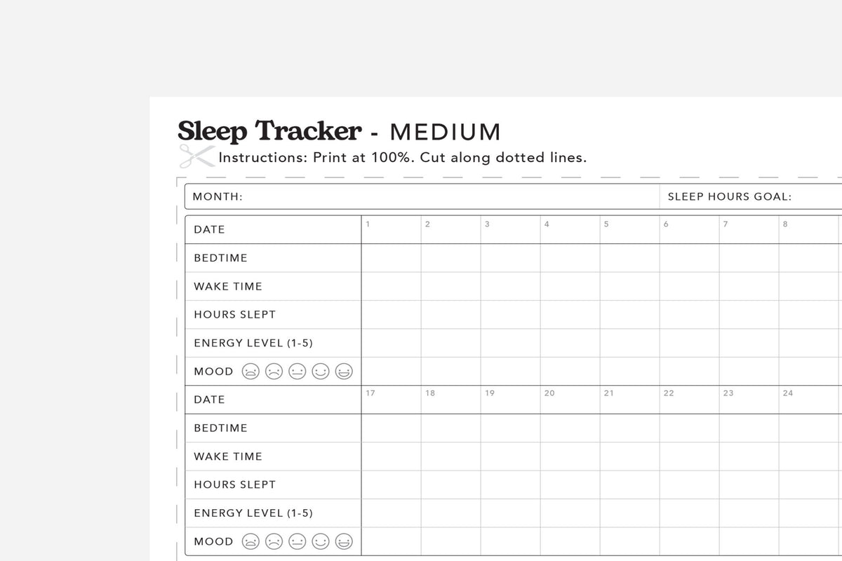 Sleep Tracker | Free Printable | Passion Planner