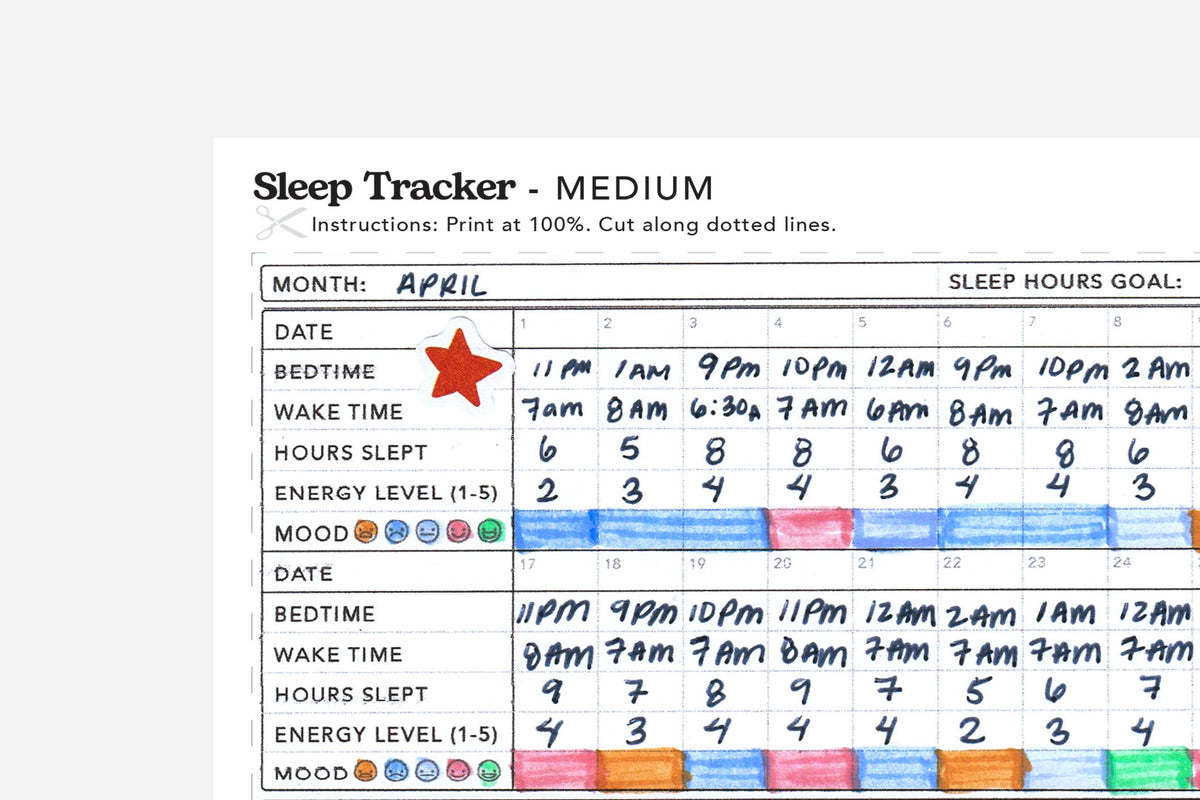 Sleep Tracker | Free Printable | Passion Planner