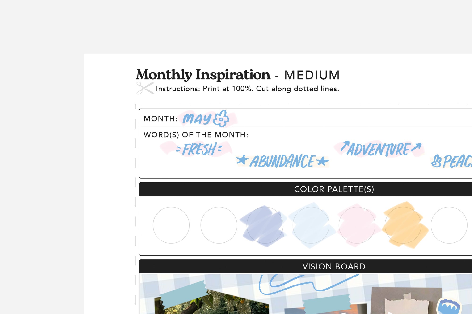 monthly inspiration free printable