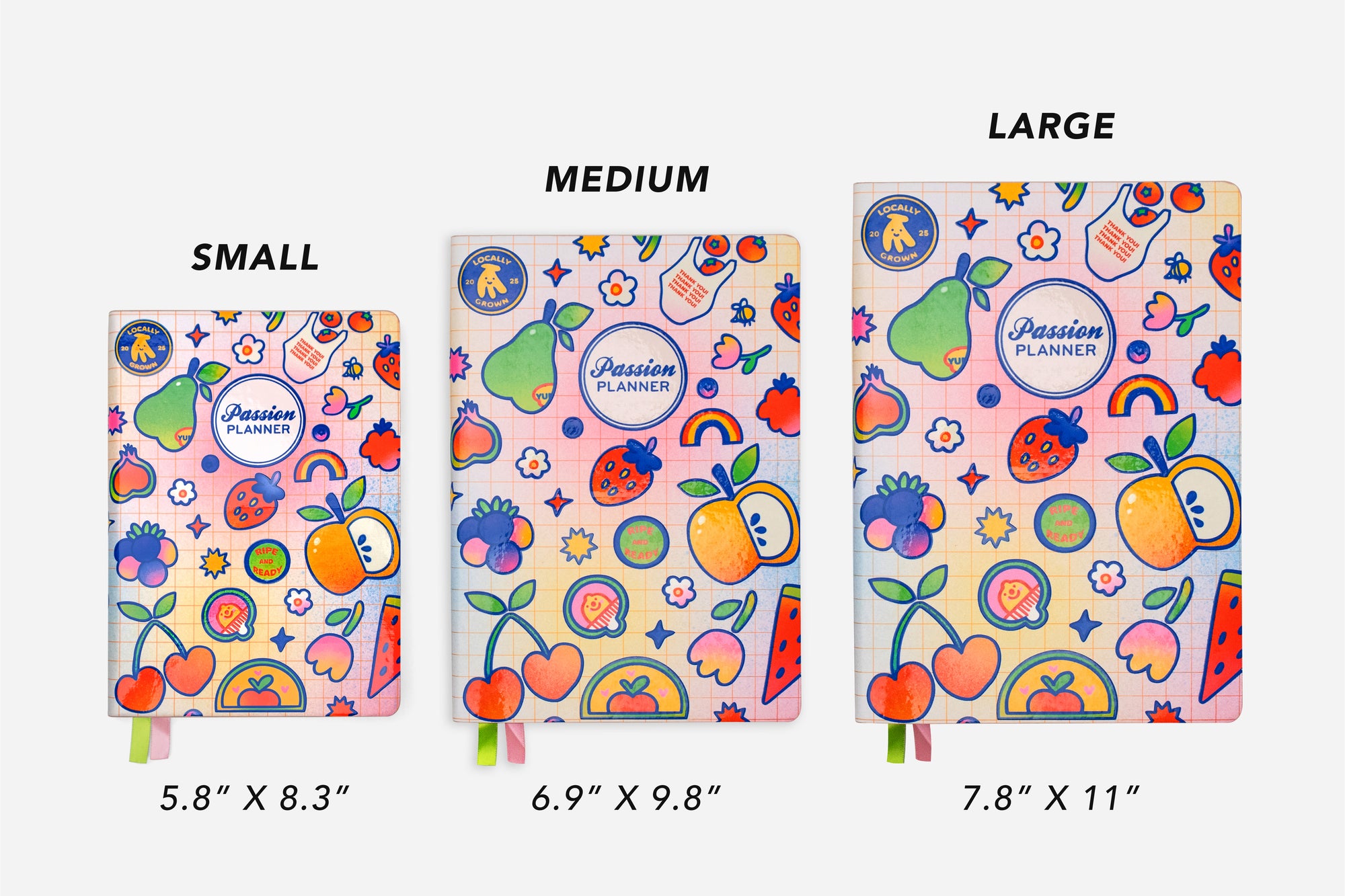 fruit for thought 2025-2026 mid-year weekly planner size comparison