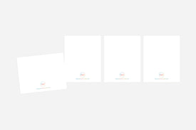 back of four greeting cards