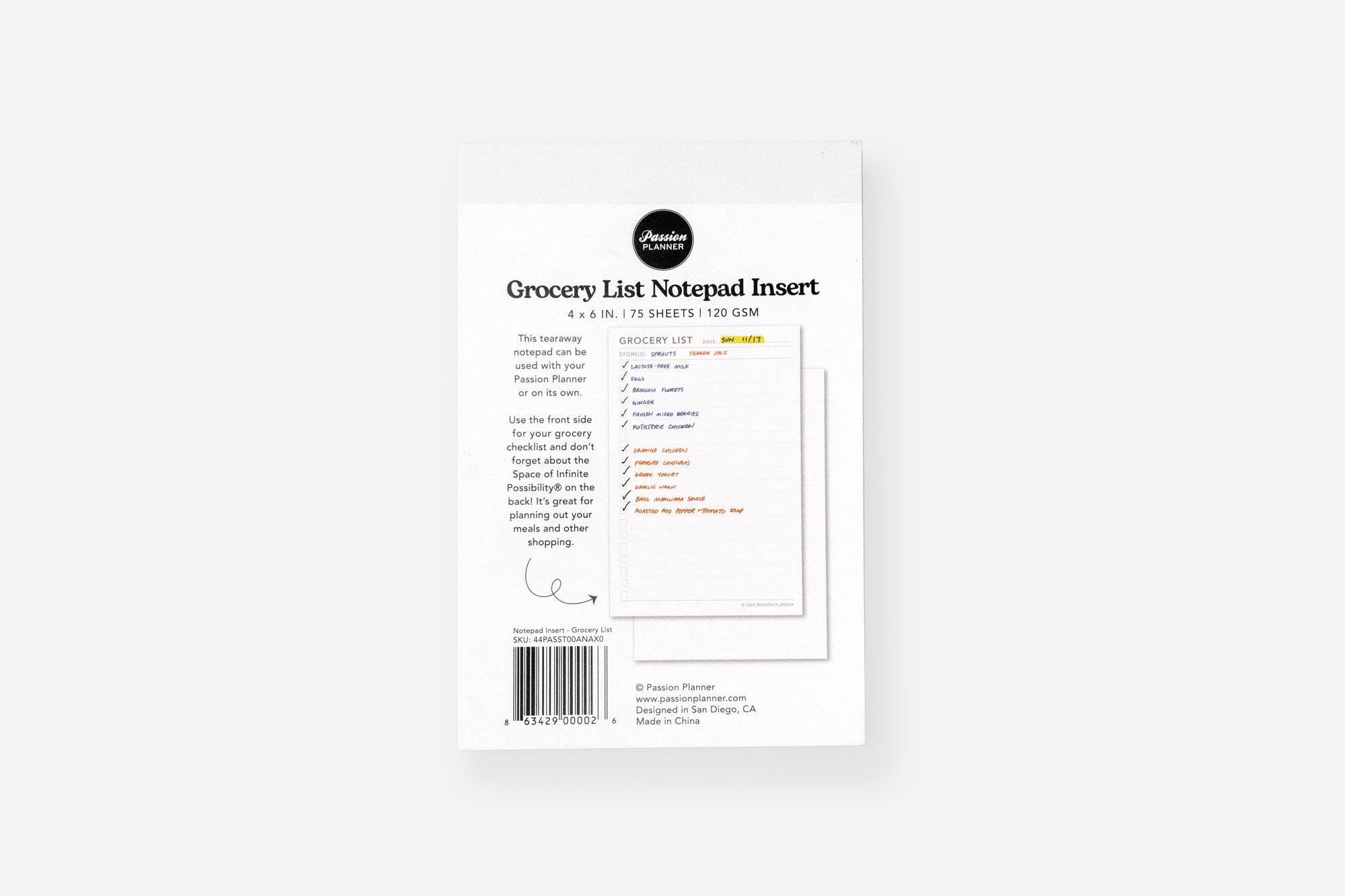 grocery list notepad