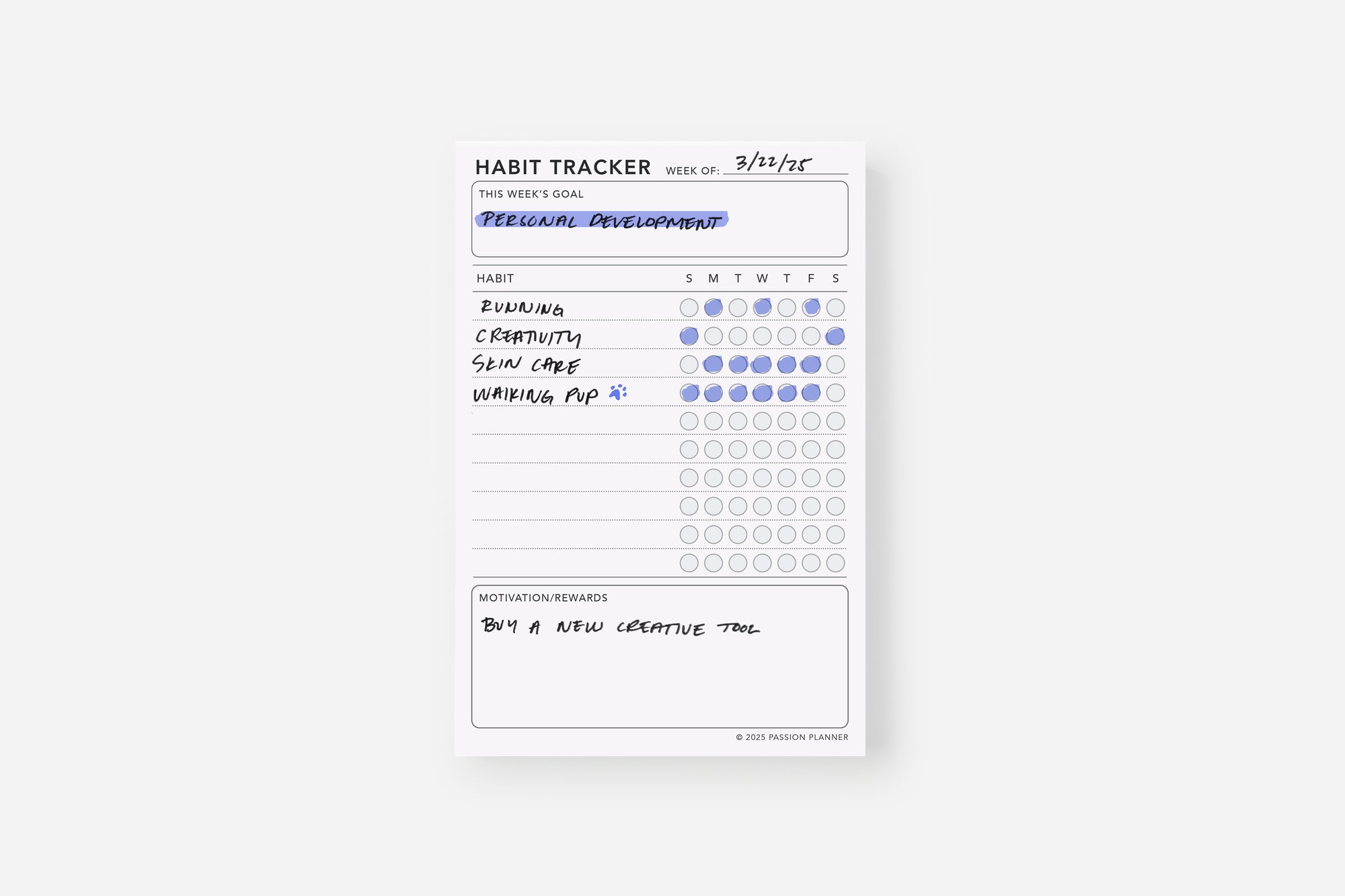 weekly habit tracker notepad