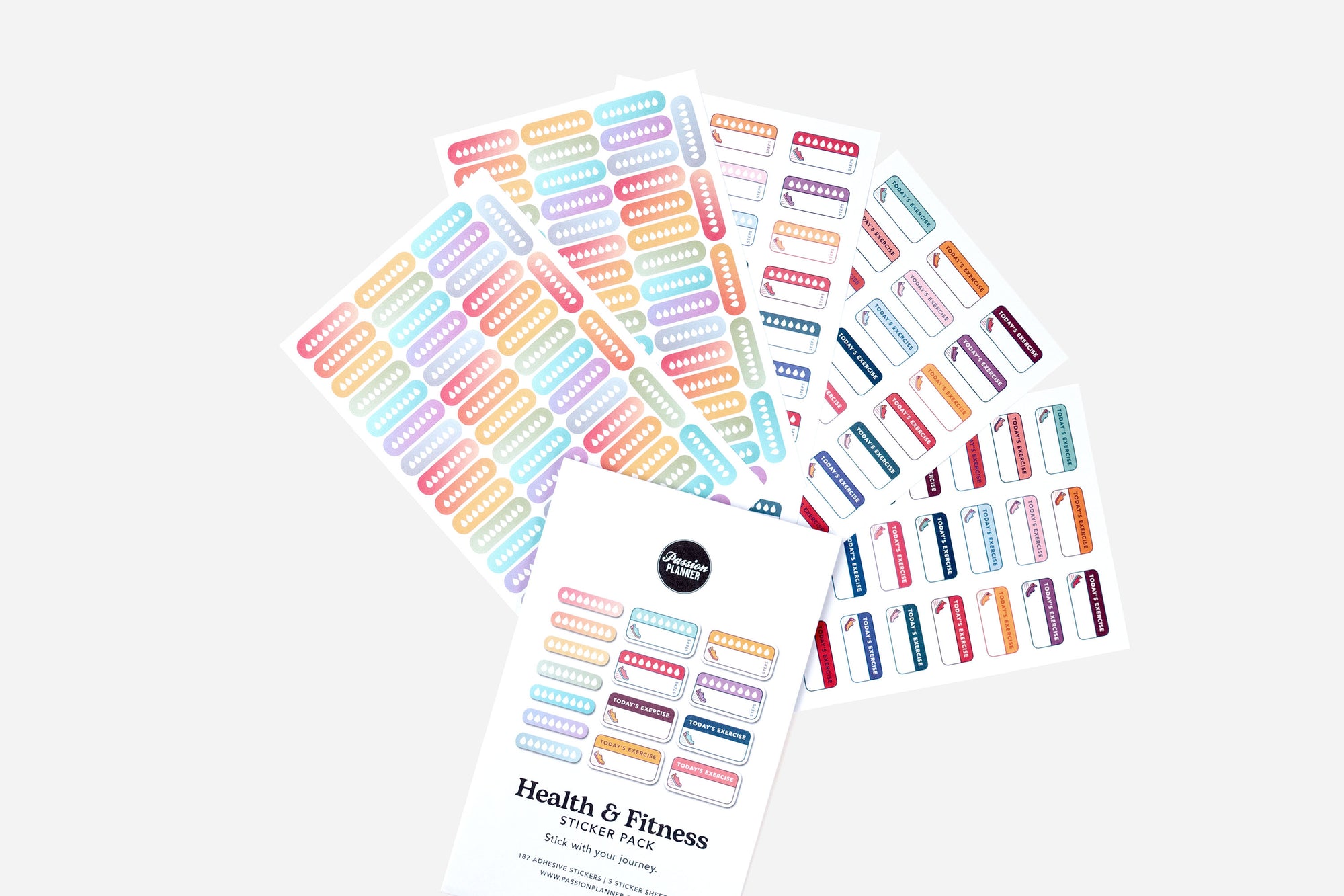 water and step tracker stickers