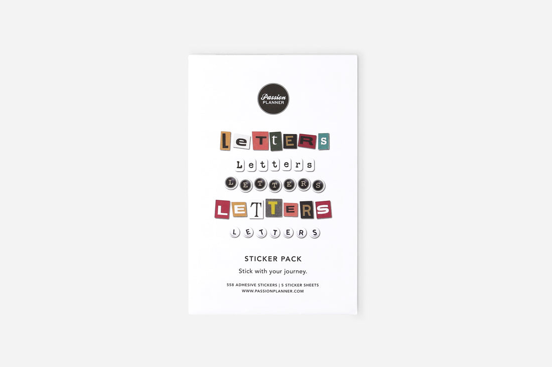 Sticker pack for letters on a white background