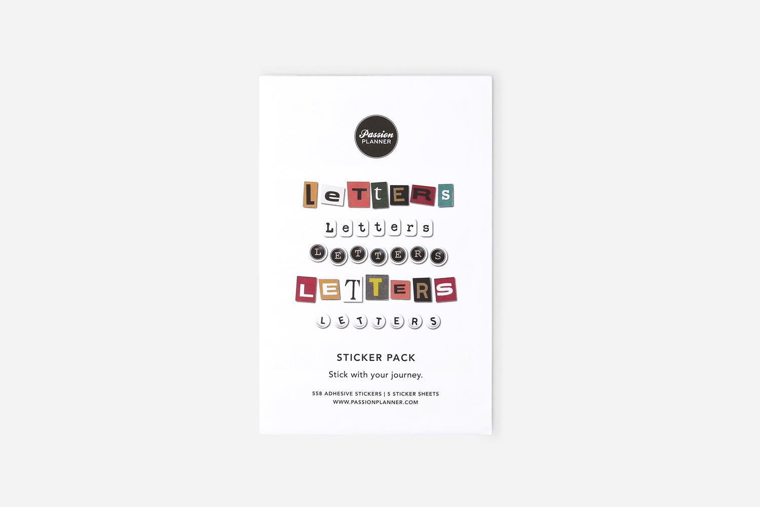 Sticker pack for letters on a white background