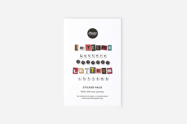 Sticker pack for letters on a white background