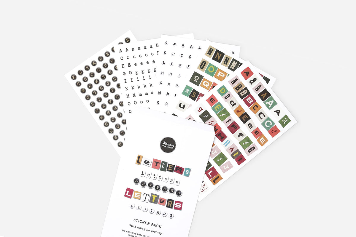 Open Letter Sticker Letters Sticker Pack | Passion Planner