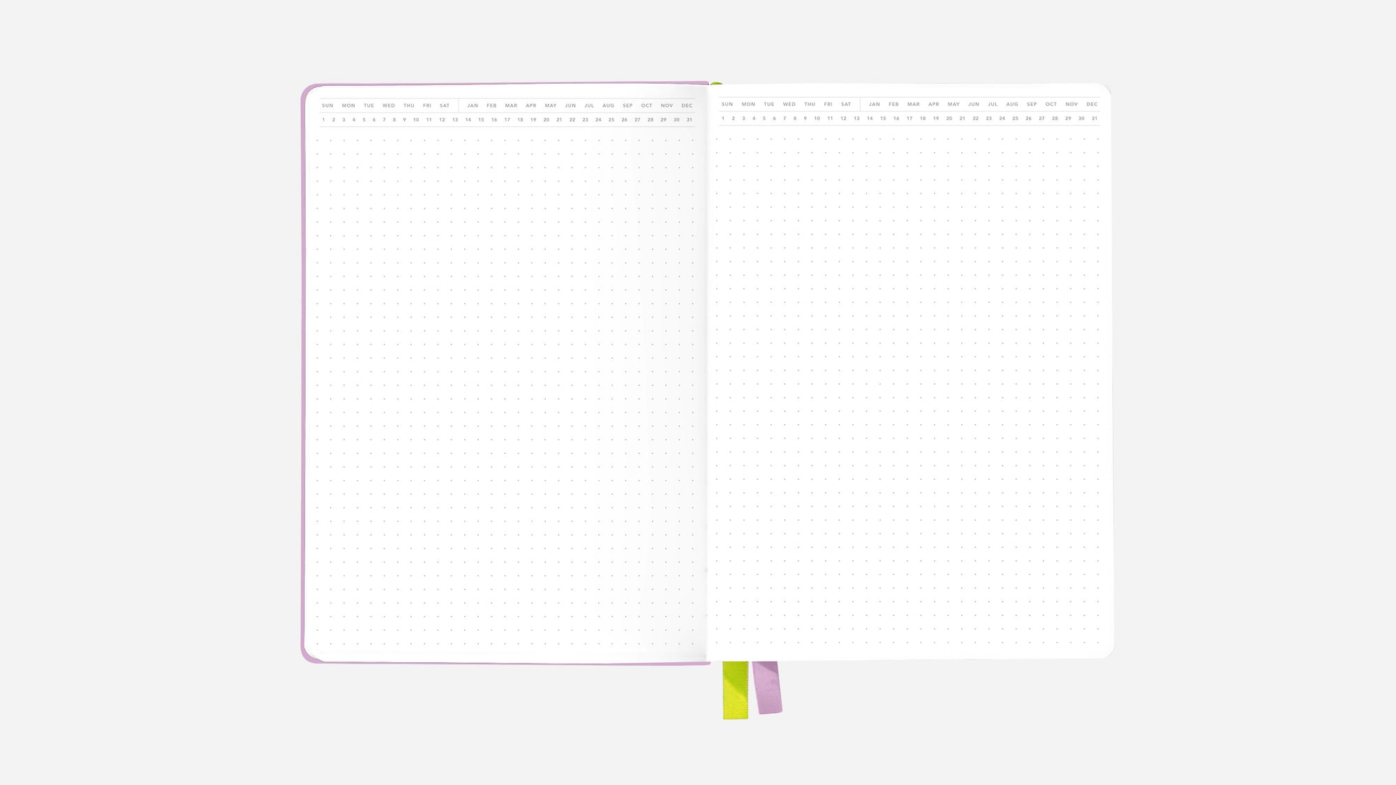 dreamy lilac bullet journal open