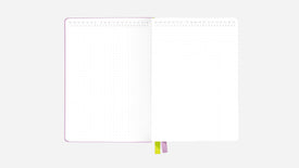 dreamy lilac bullet journal open