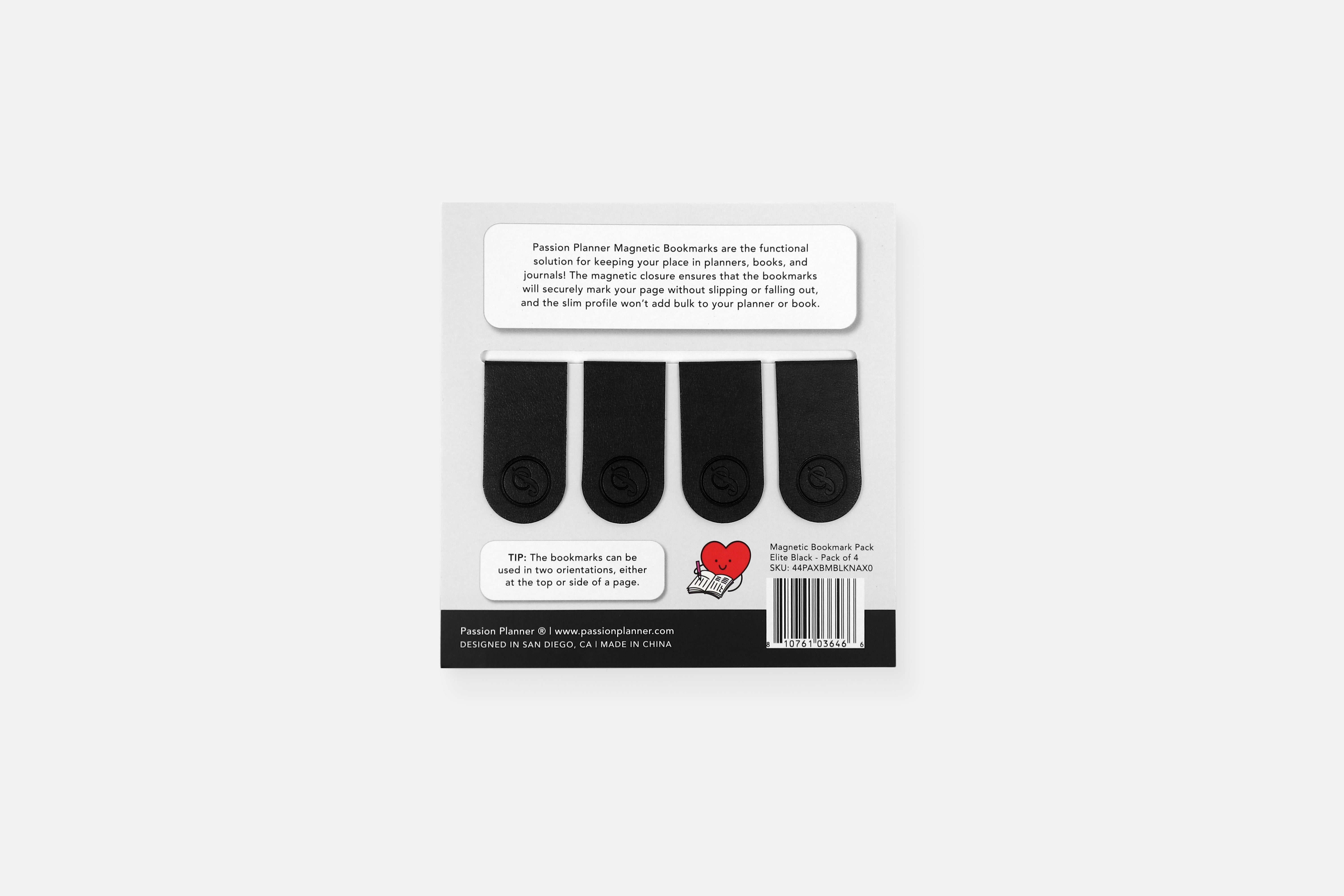 Elite Black magnetic bookmarks