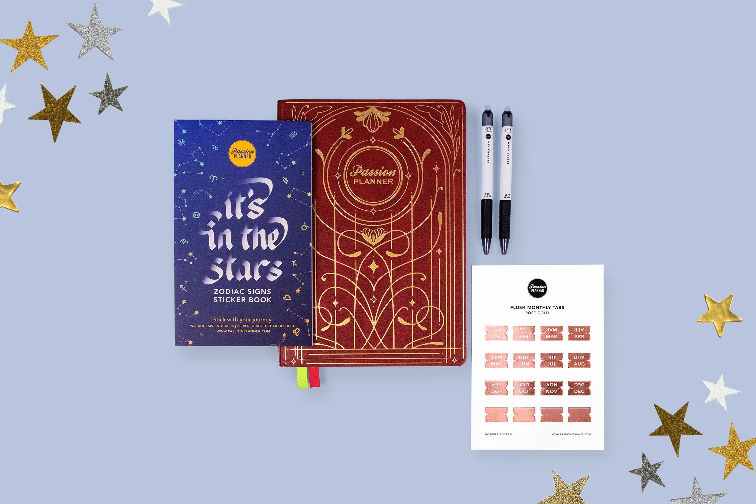 Maroon Gilded Magic 2025 Planner Bundle