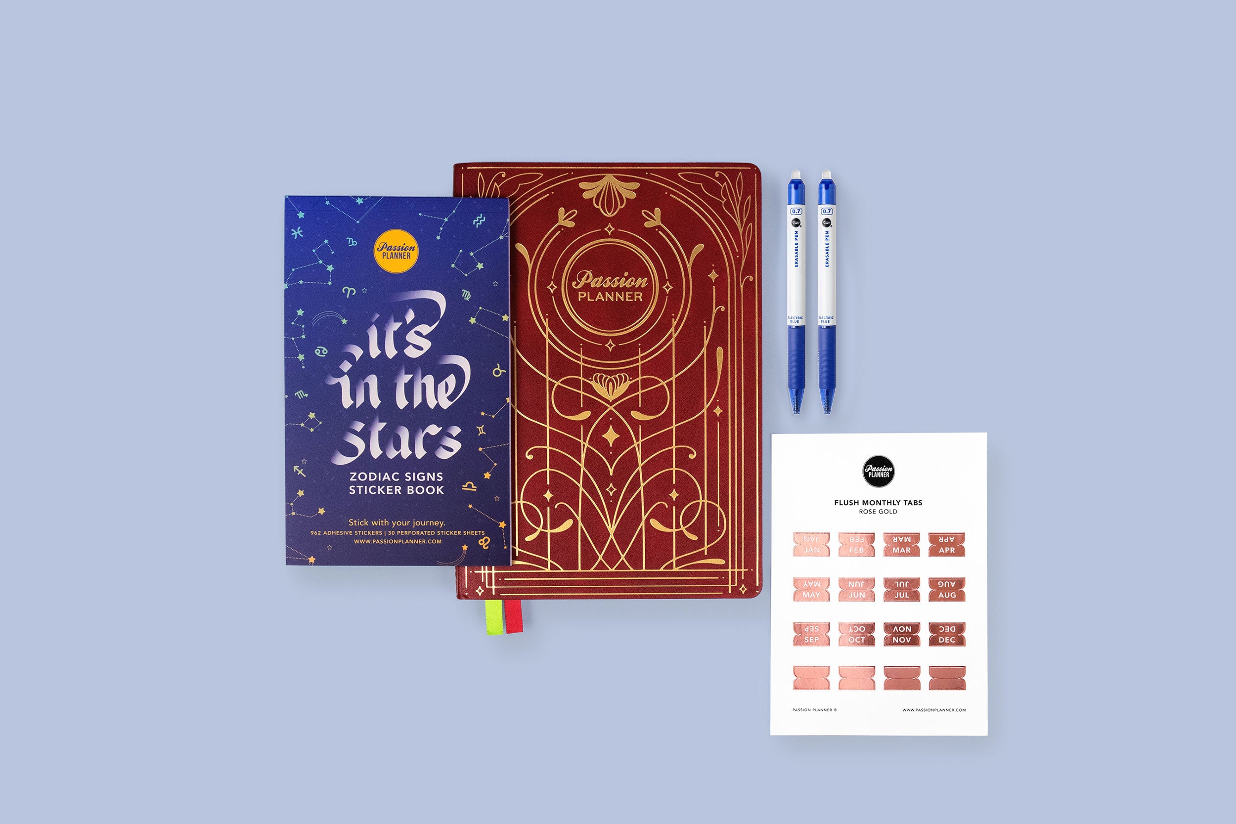 Maroon Gilded Magic Weekly 2025 Planner Bundle