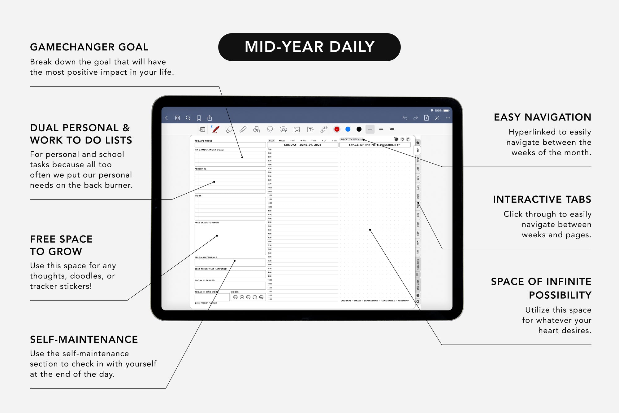 mid-year digital daily planner