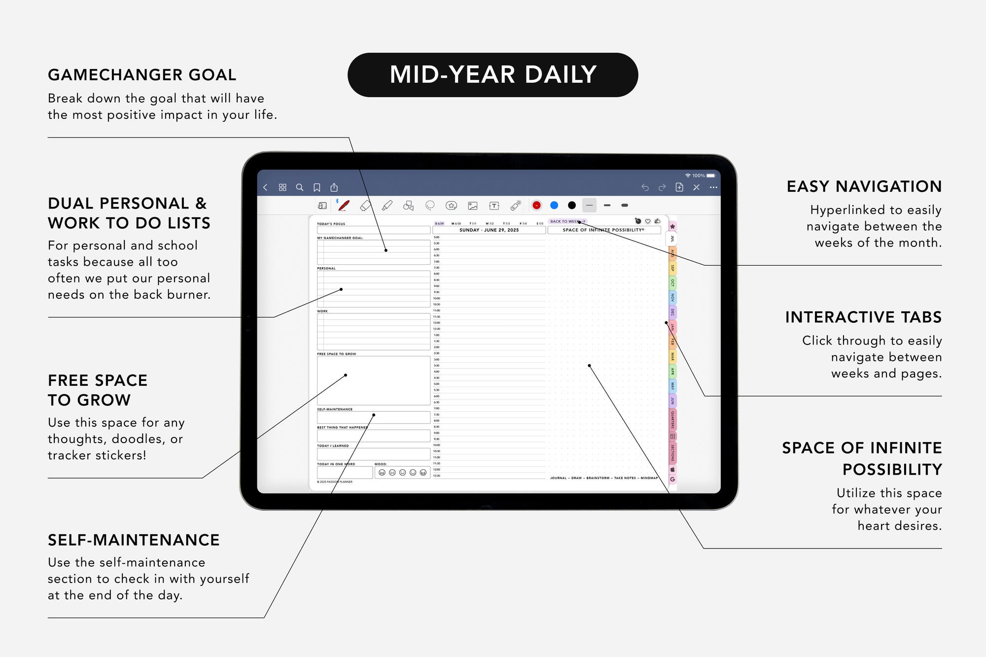mid-year digital daily planner
