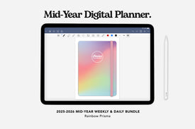 2025-2026 mid-year digital planner rainbow prisma