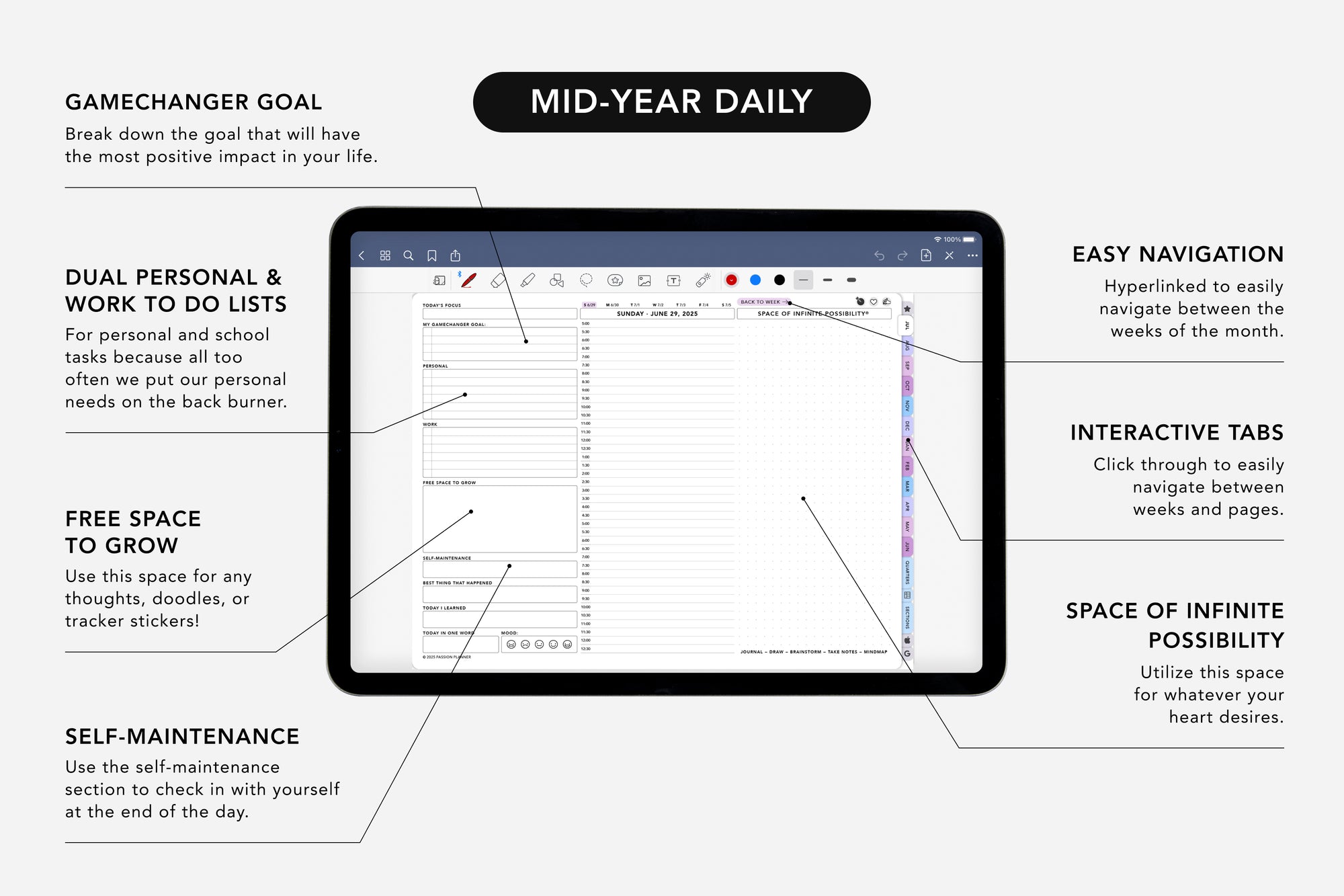 mid-year digital daily planner