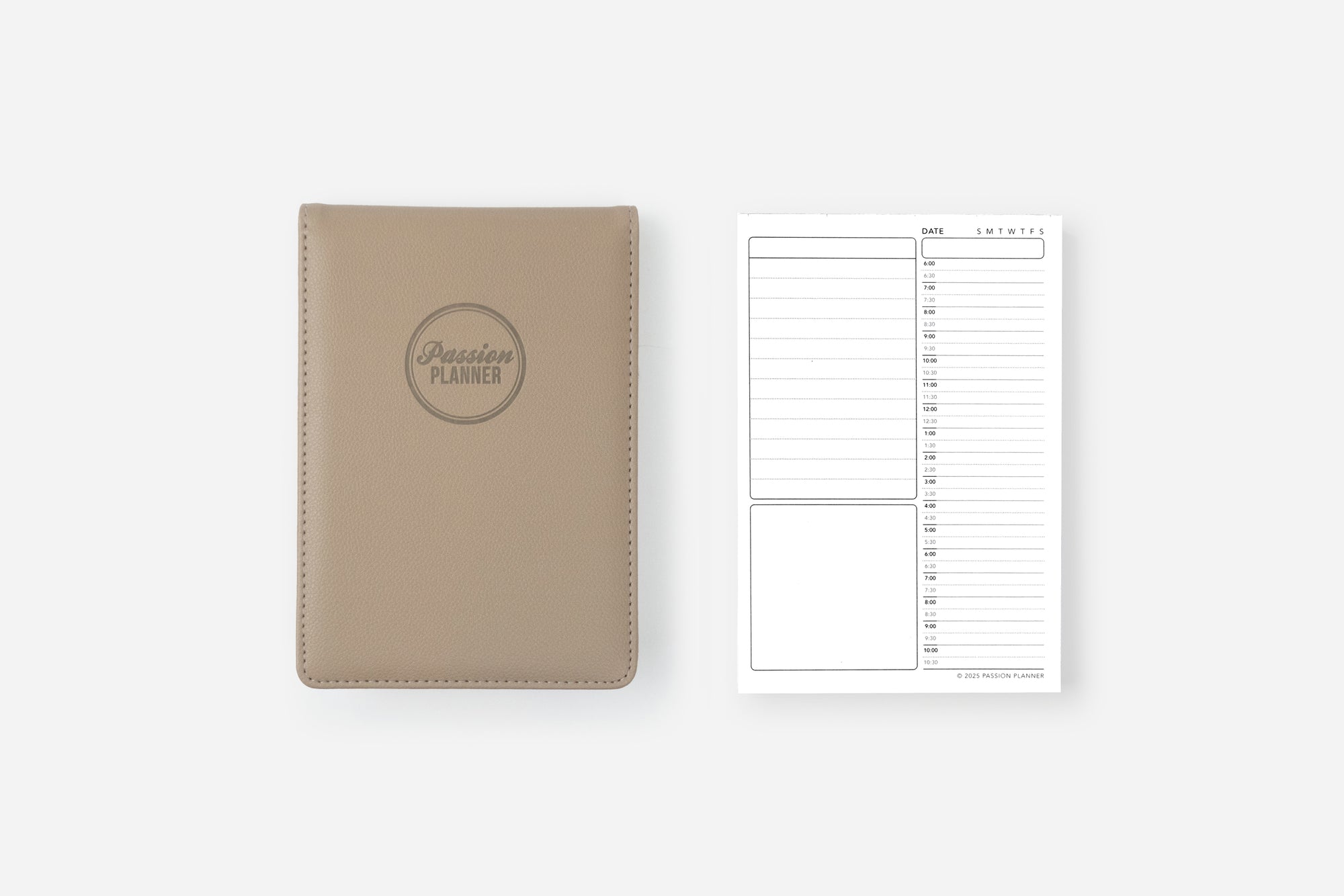 beige daily schedule notepad