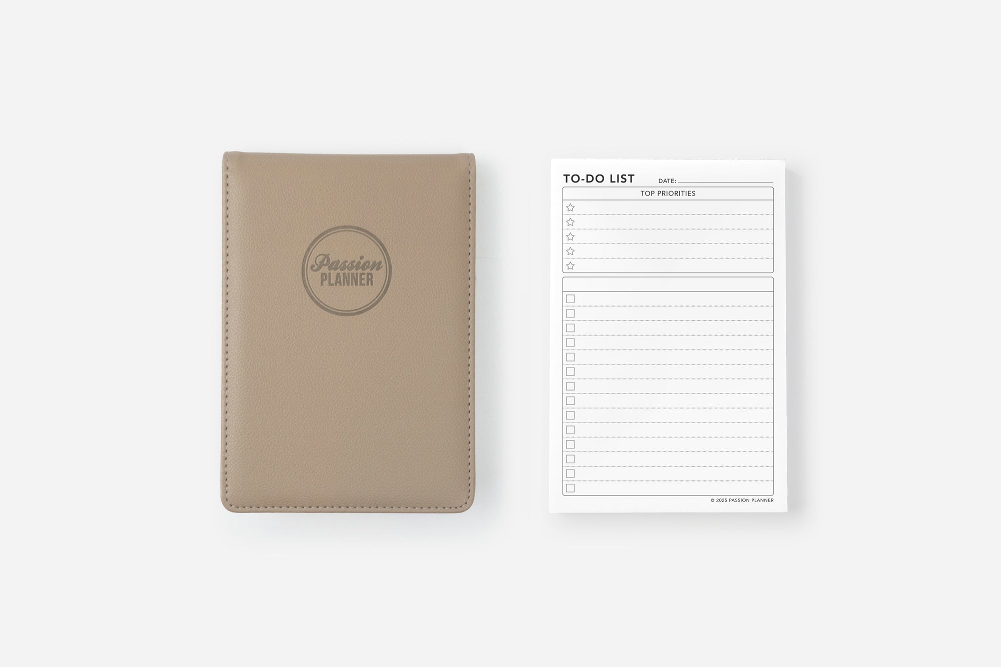 cozy beige notepad cover and to-do list insert set