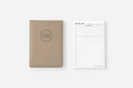 cozy beige notepad cover and to-do list insert set