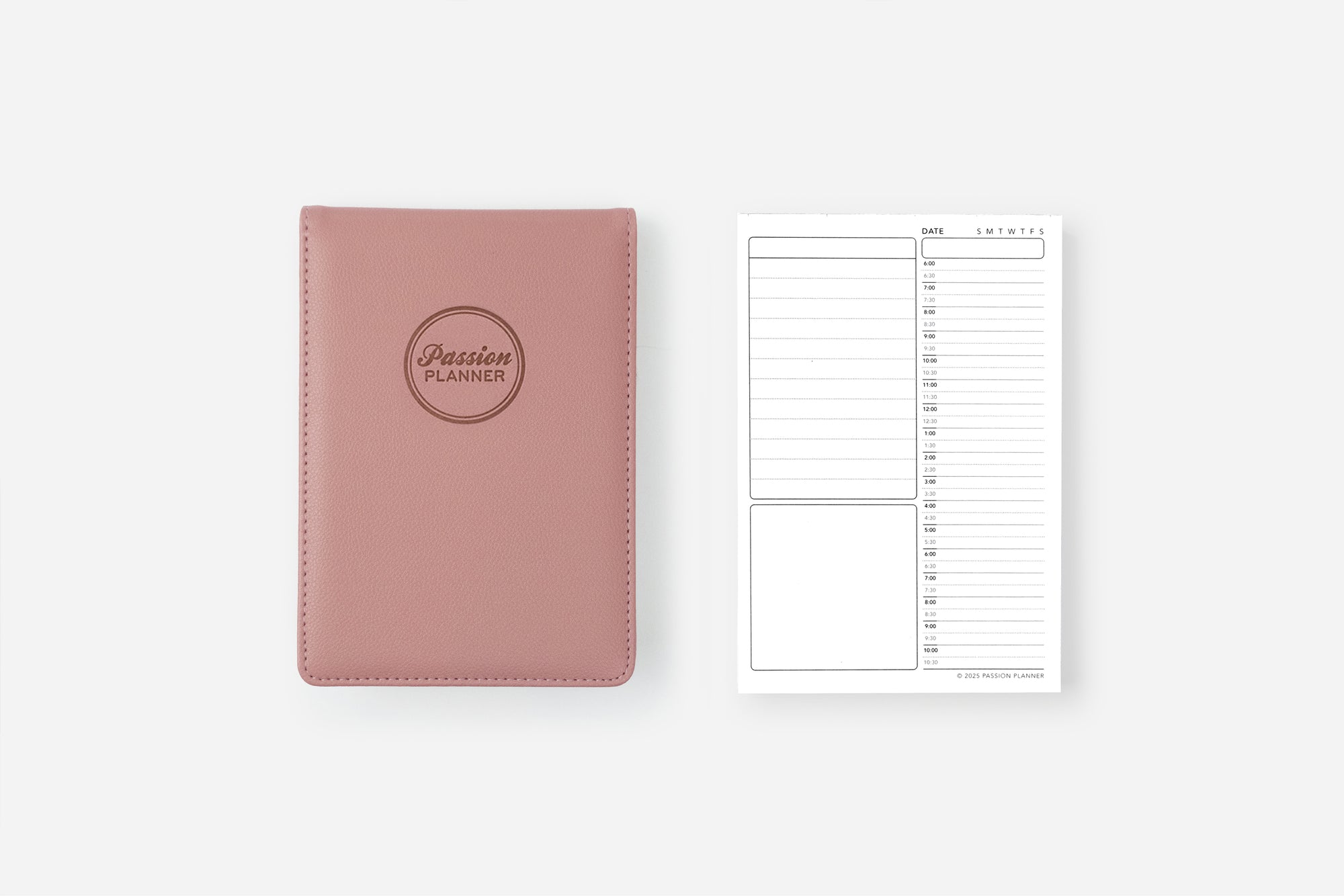 dusty pink daily schedule notepad