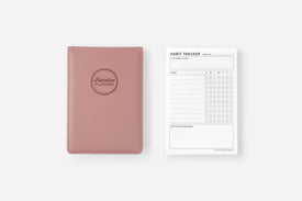 dusty rose notepad cover and habit tracker insert set
