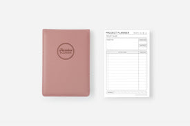 dusty pink project planner notepad