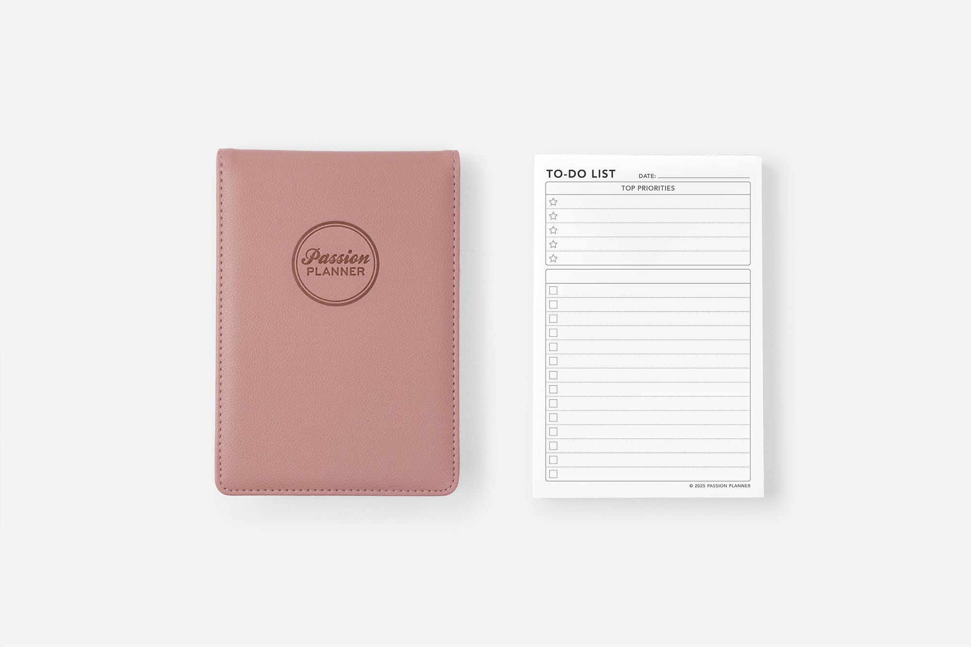 dusty rose notepad cover and to-do list insert set