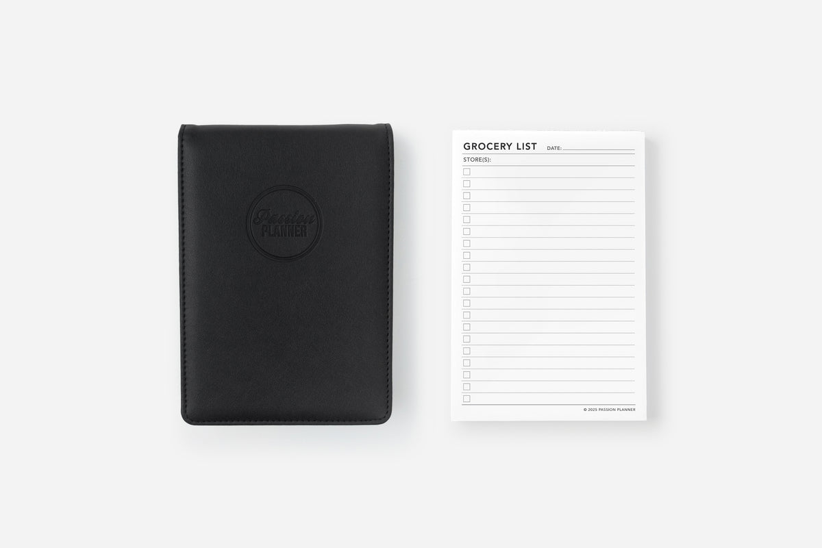 Black Notepad Set Grocery List Notepad Set | Passion Planner